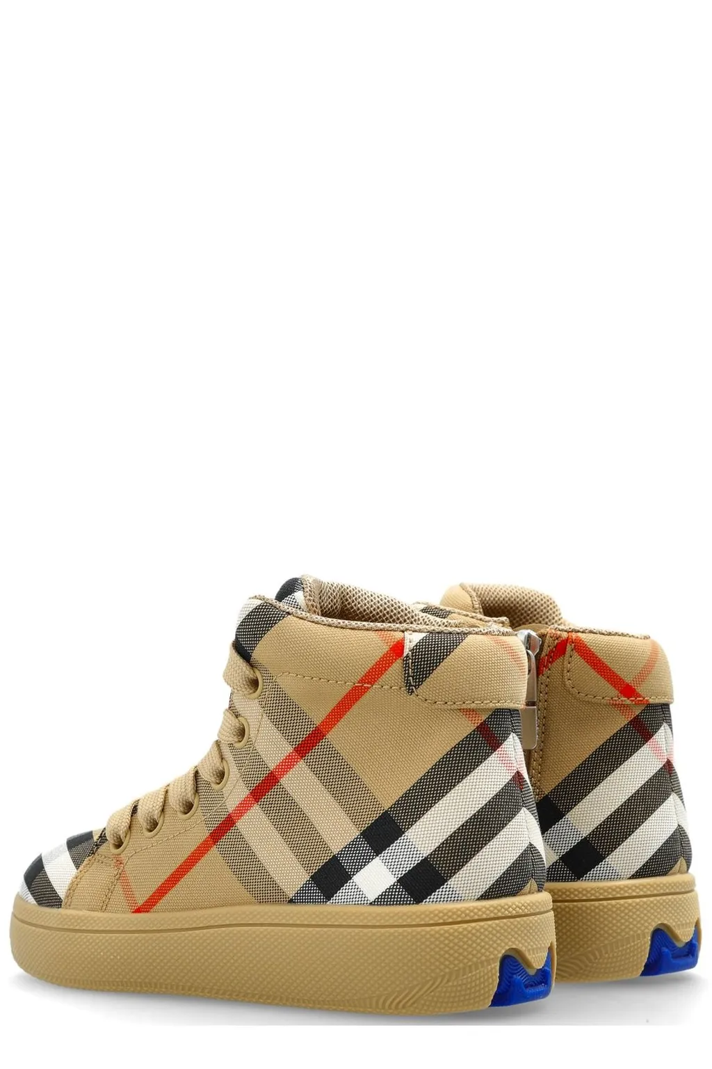 Burberry Kids Check High-Top Sneakers