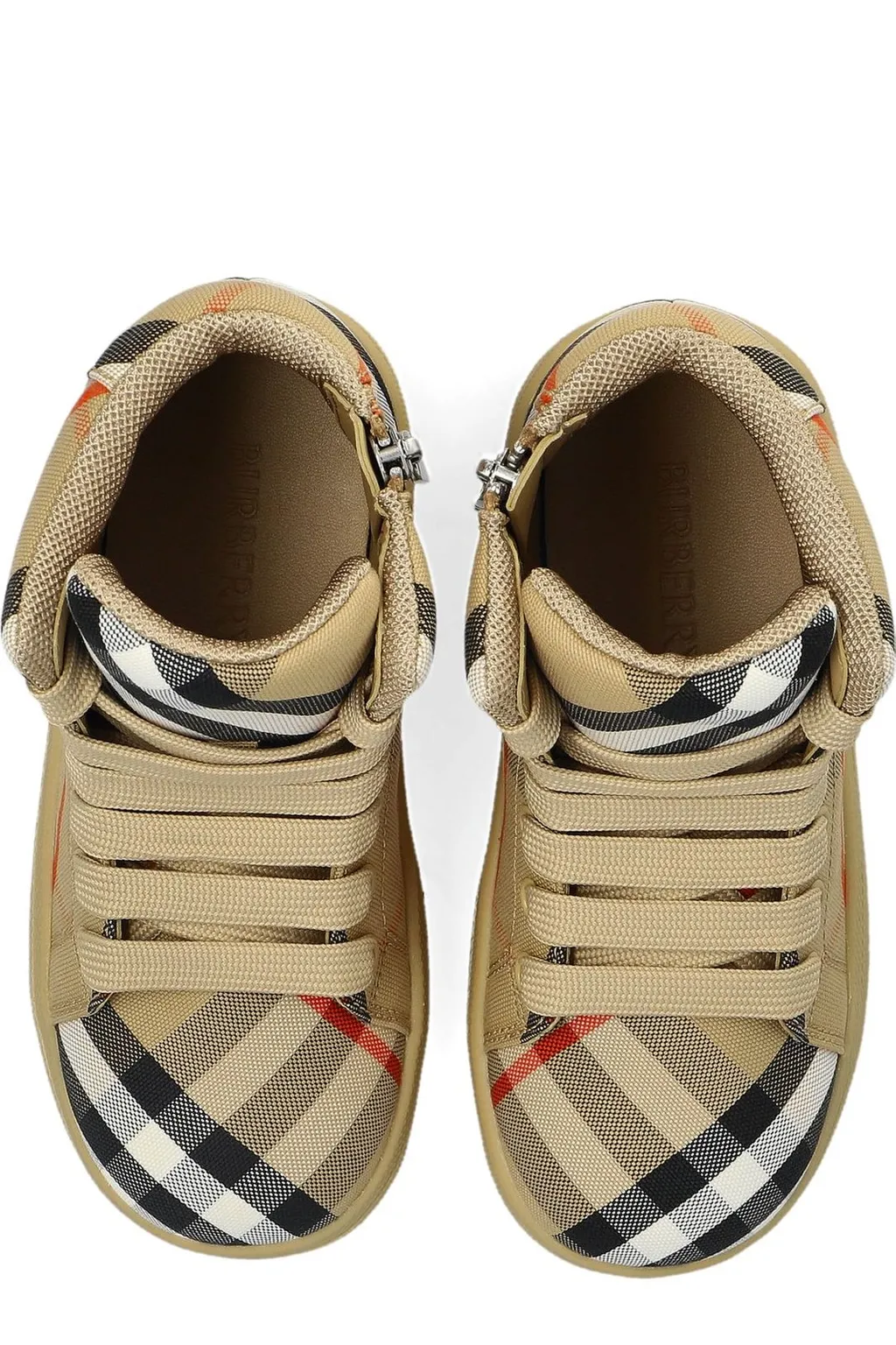 Burberry Kids Check High-Top Sneakers