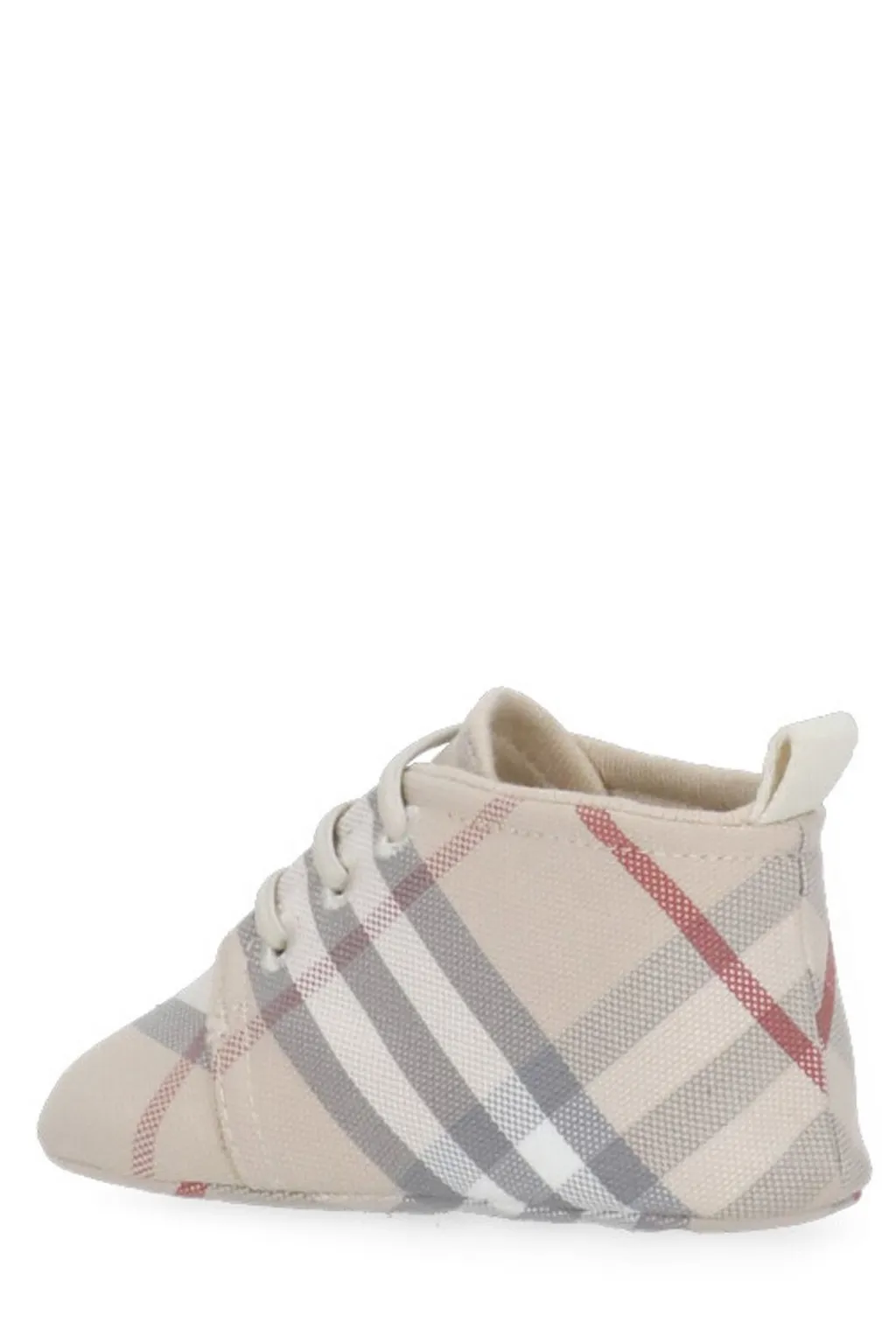 Burberry Kids Check-Pattern Lace-Up Crib Shoes