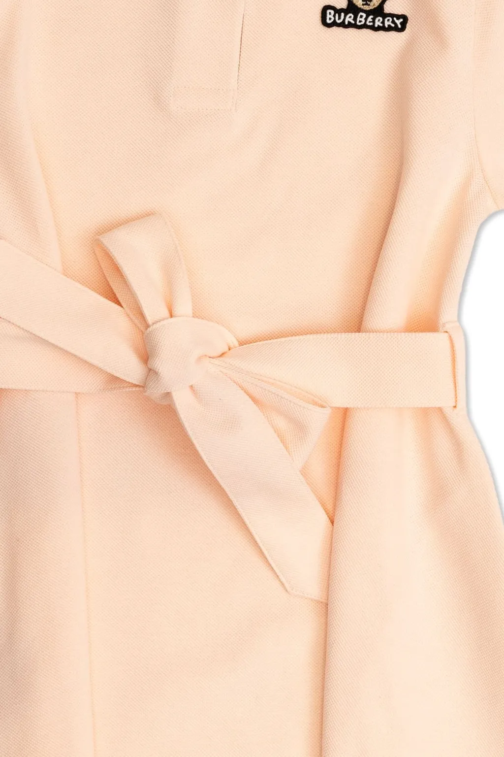 Burberry Kids Logo Embroidered Belted Dress