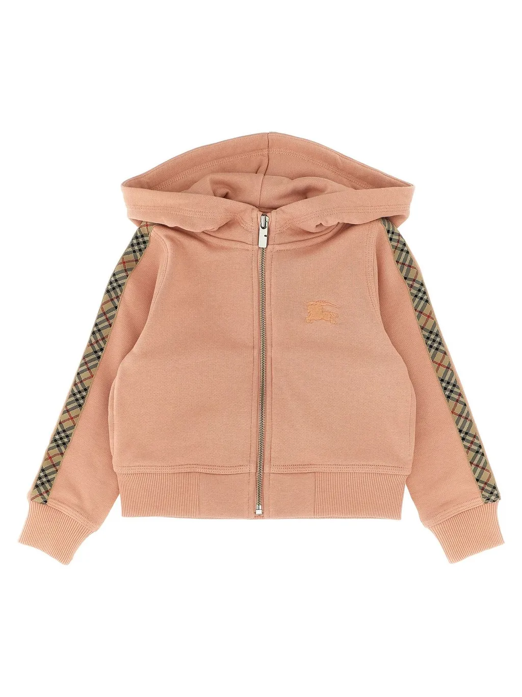 Burberry Kids Check Trim Zip-Up Hoodie