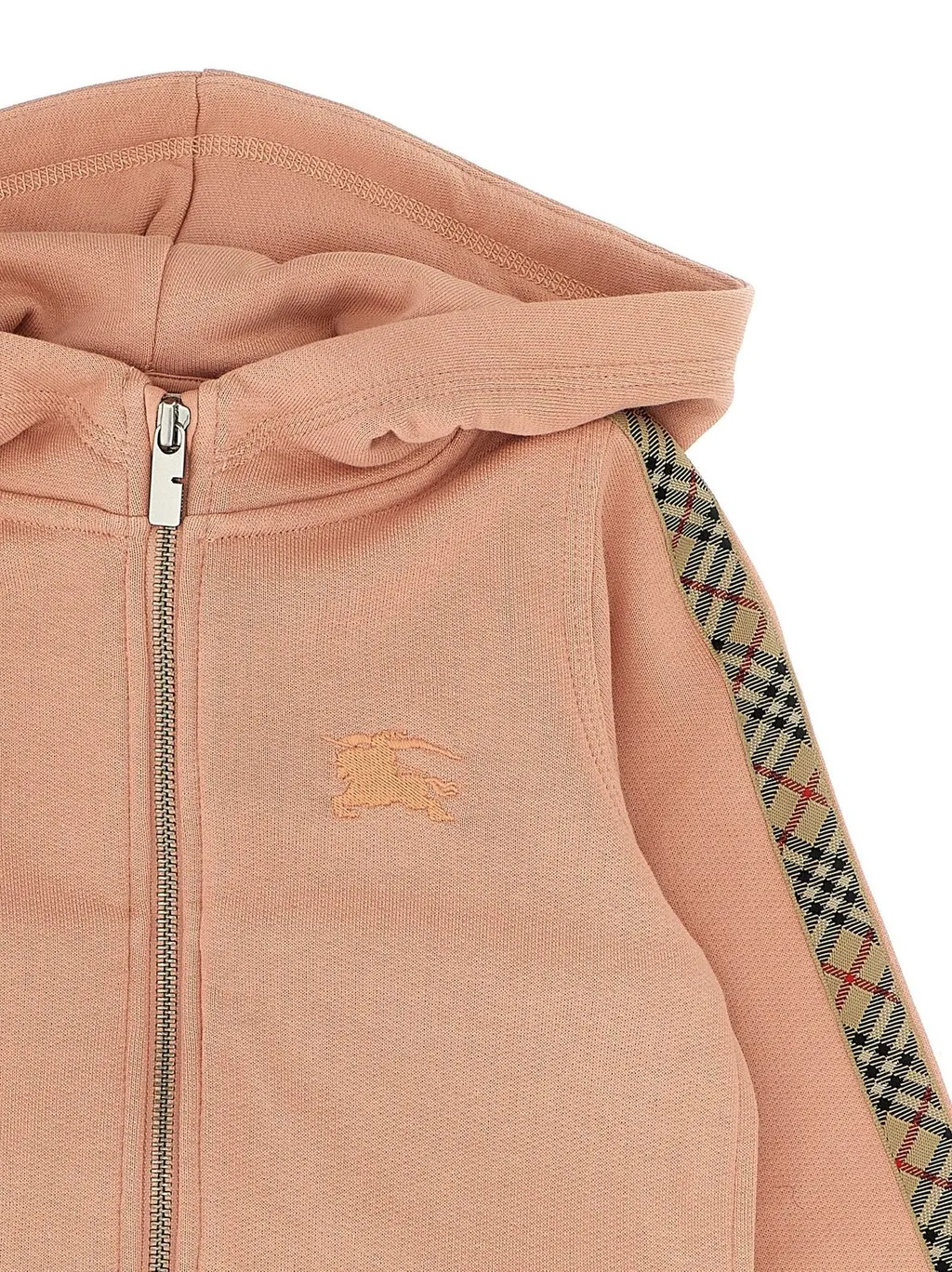 Burberry Kids Check Trim Zip-Up Hoodie