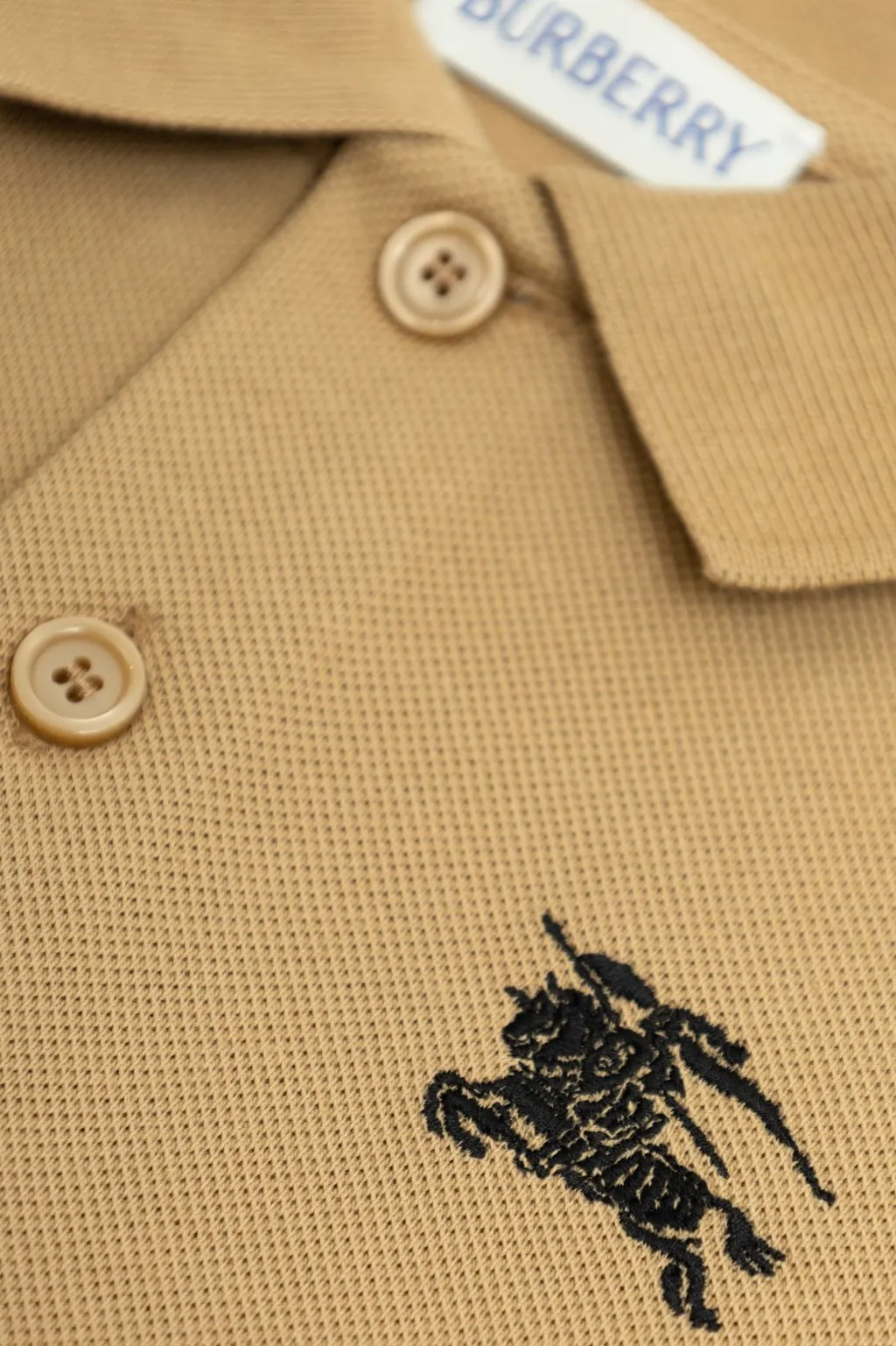 Burberry Kids Logo Embroidered Short Sleeved Polo Shirt