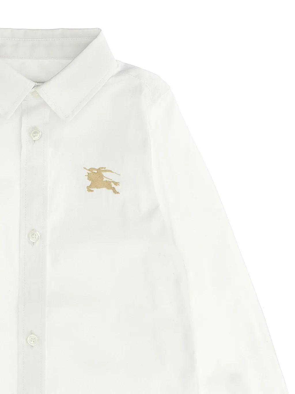 Burberry Kids Logo Embroidered Curved Hem Shirt