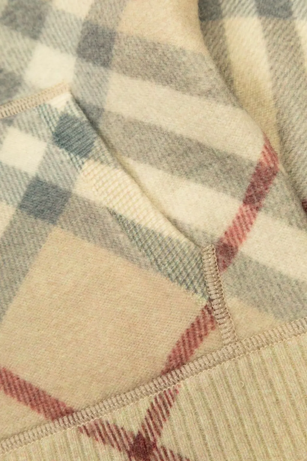 Burberry Kids Zip-Up Knitted Checked Hoodie