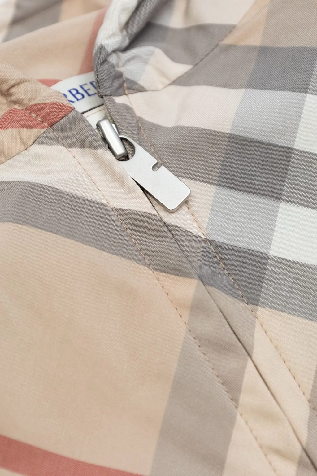 Burberry Kids Checked Hooded Jacket