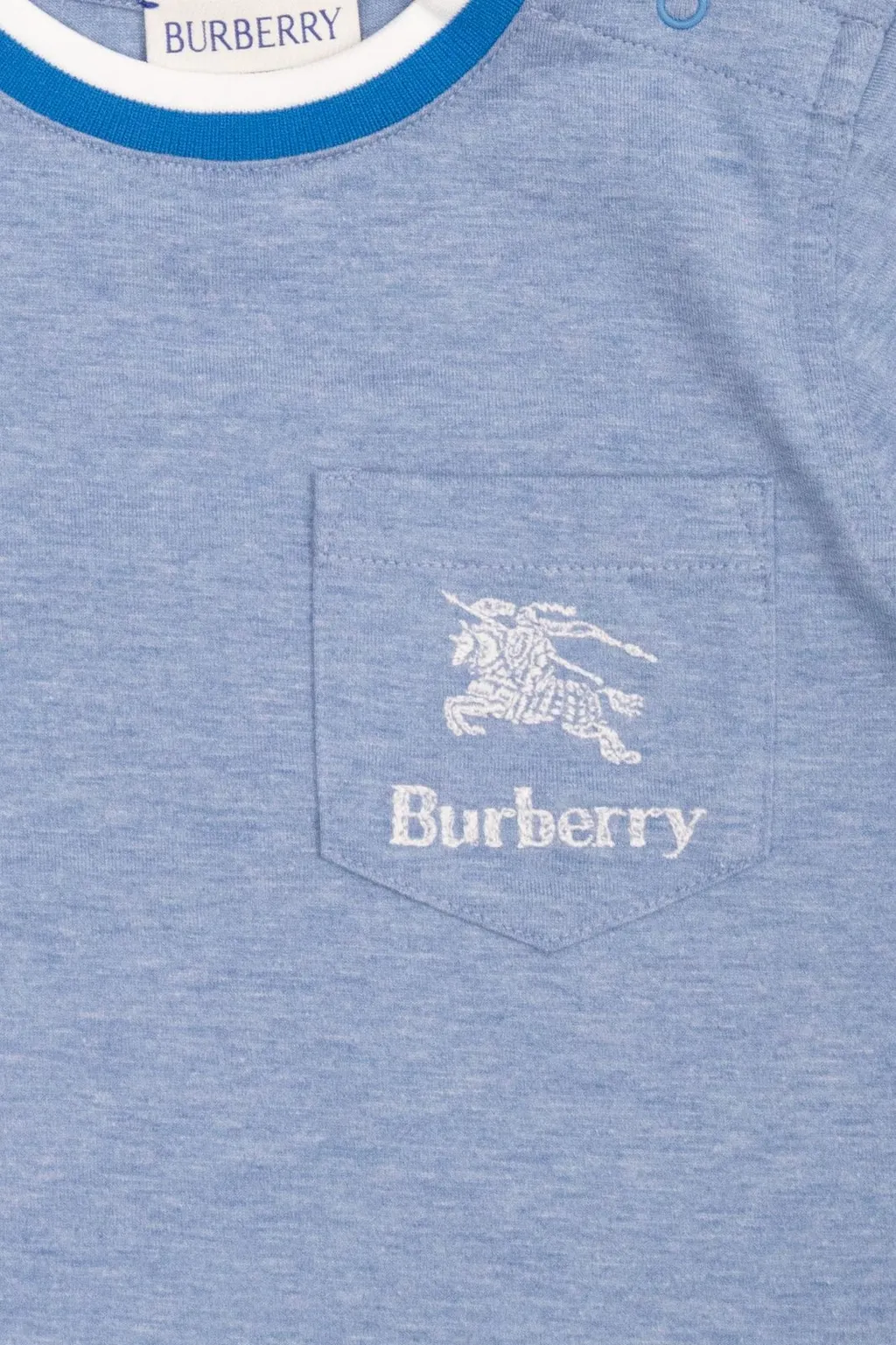 Burberry Kids Logo Embroidered Jersey T-Shirt
