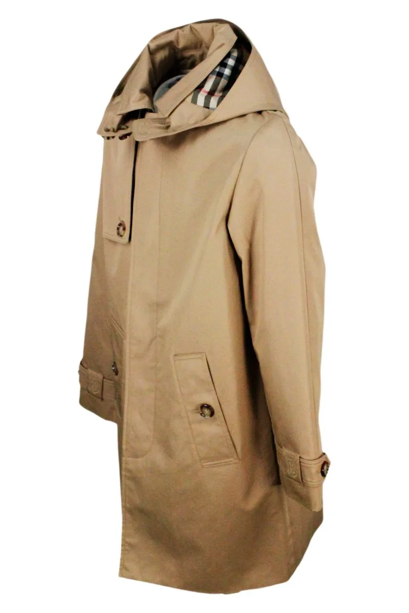 Burberry Kids Long-Sleeved Detachable-Hood Car Coat