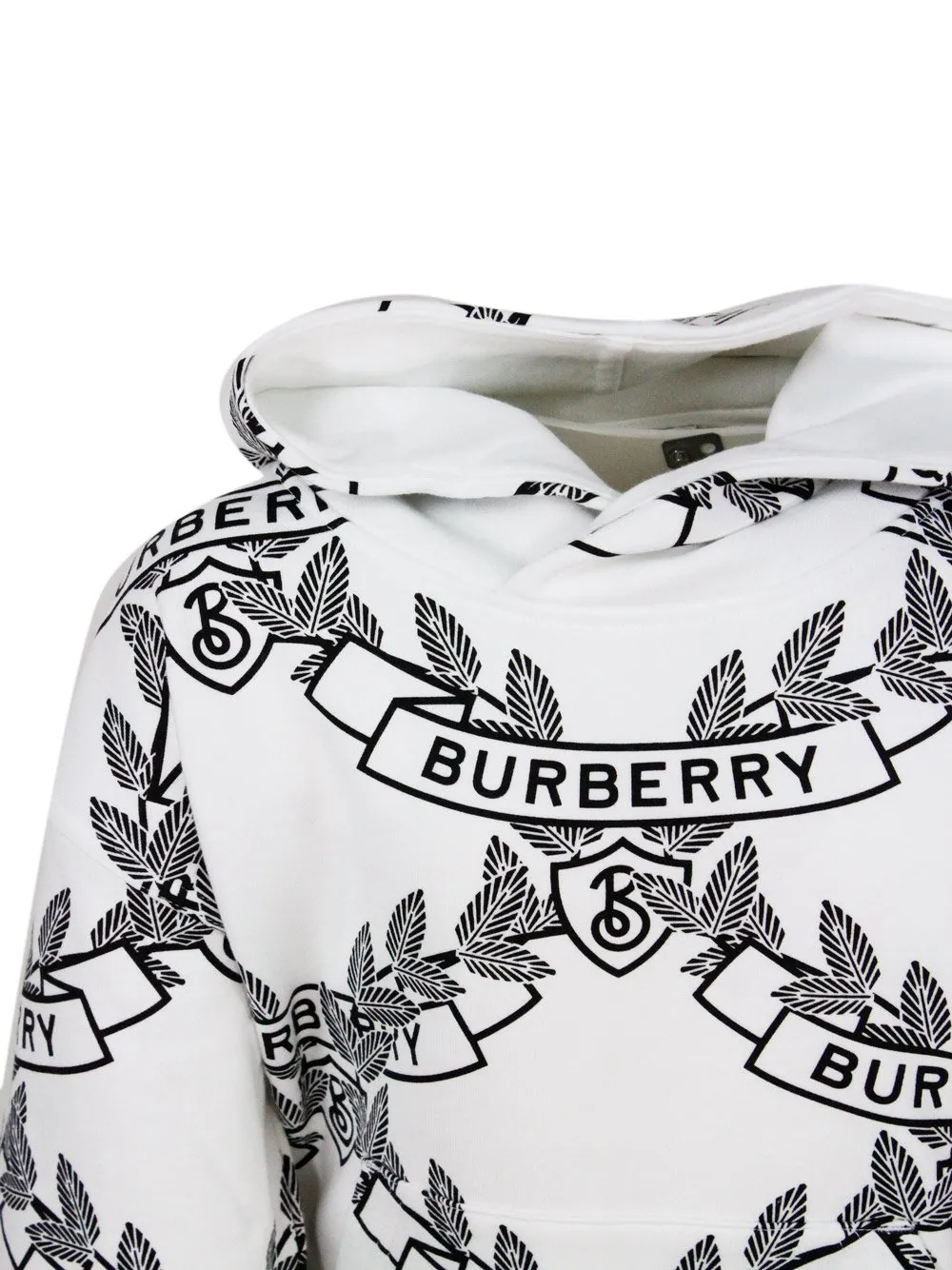 Burberry Kids Oak Leaf Crest Long-Sleeved Hoodie