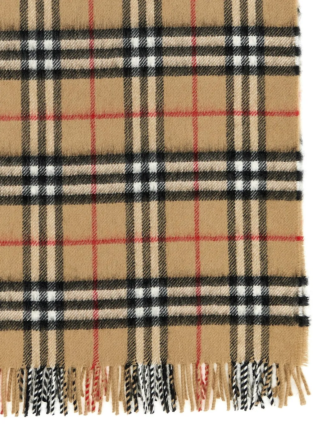 Burberry Kids Checked Fringed Blanket