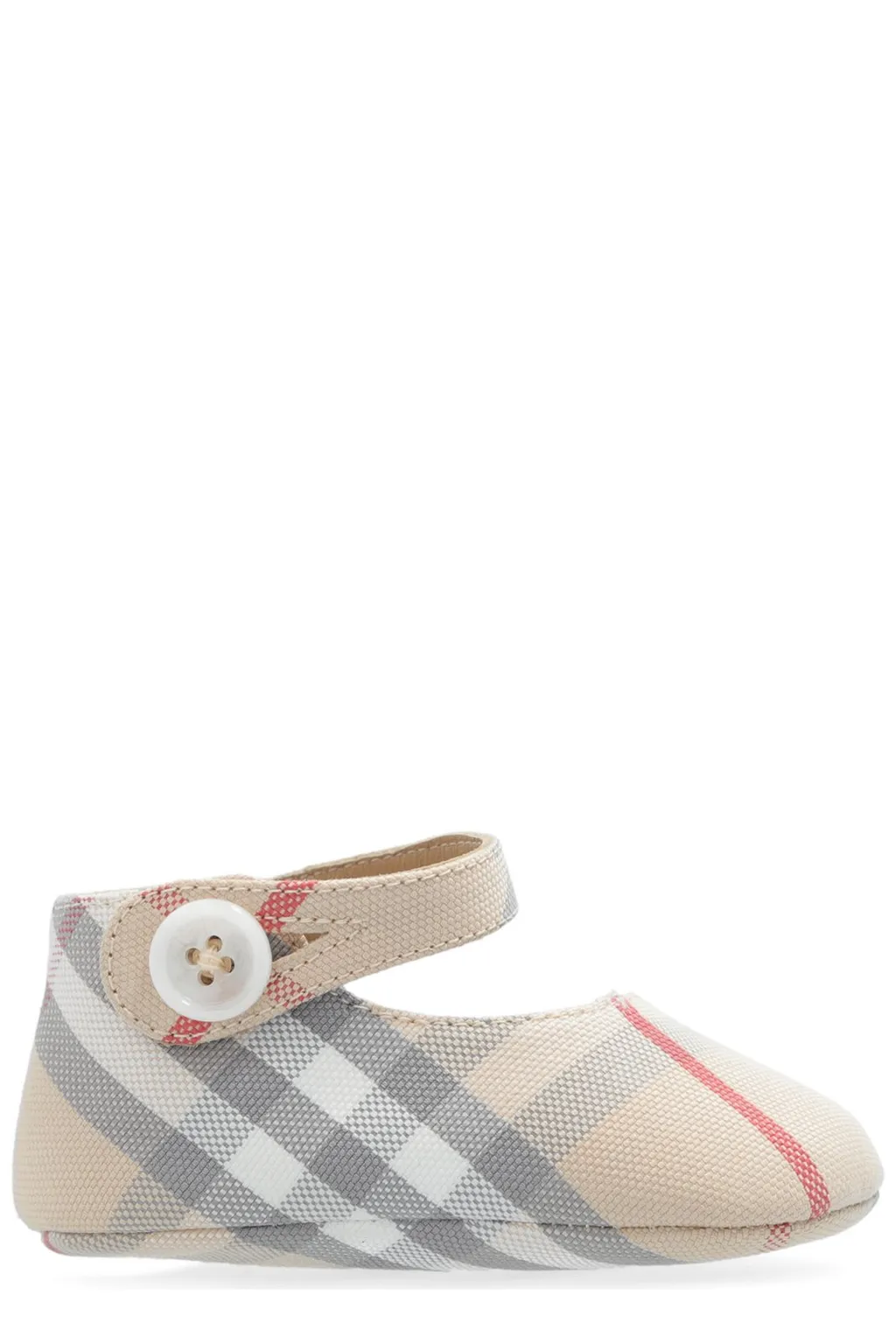 Burberry Kids Check-Printed Round-Toe Mary Jane Shoes