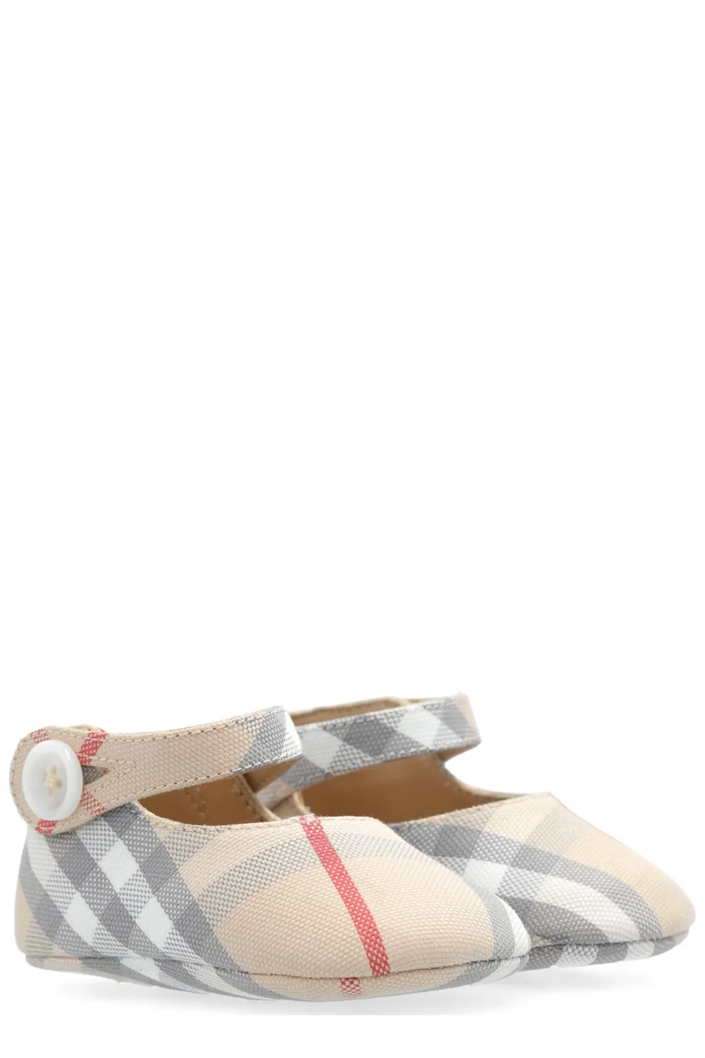 Burberry Kids Check-Printed Round-Toe Mary Jane Shoes