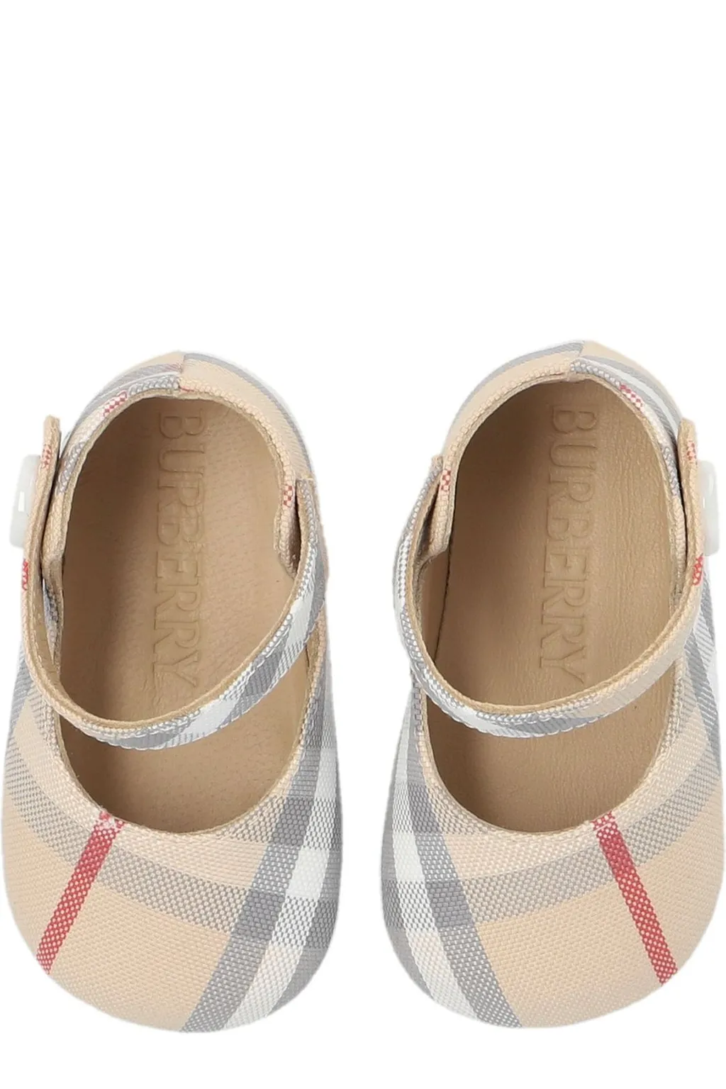 Burberry Kids Check-Printed Round-Toe Mary Jane Shoes