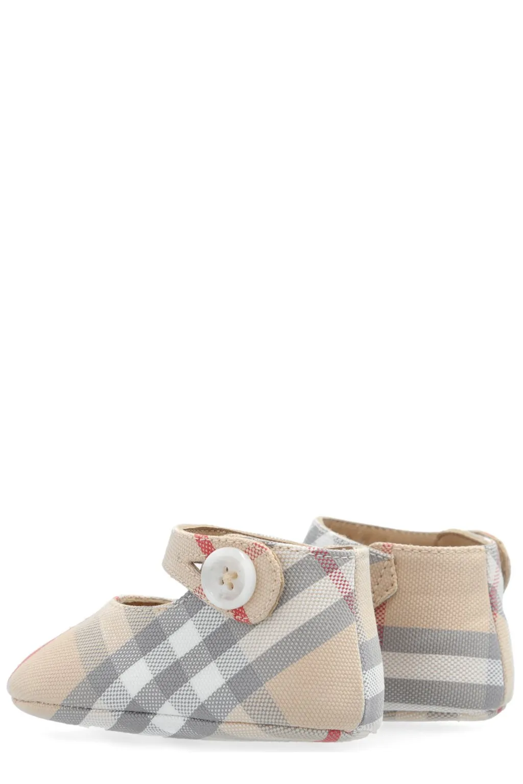 Burberry Kids Check-Printed Round-Toe Mary Jane Shoes