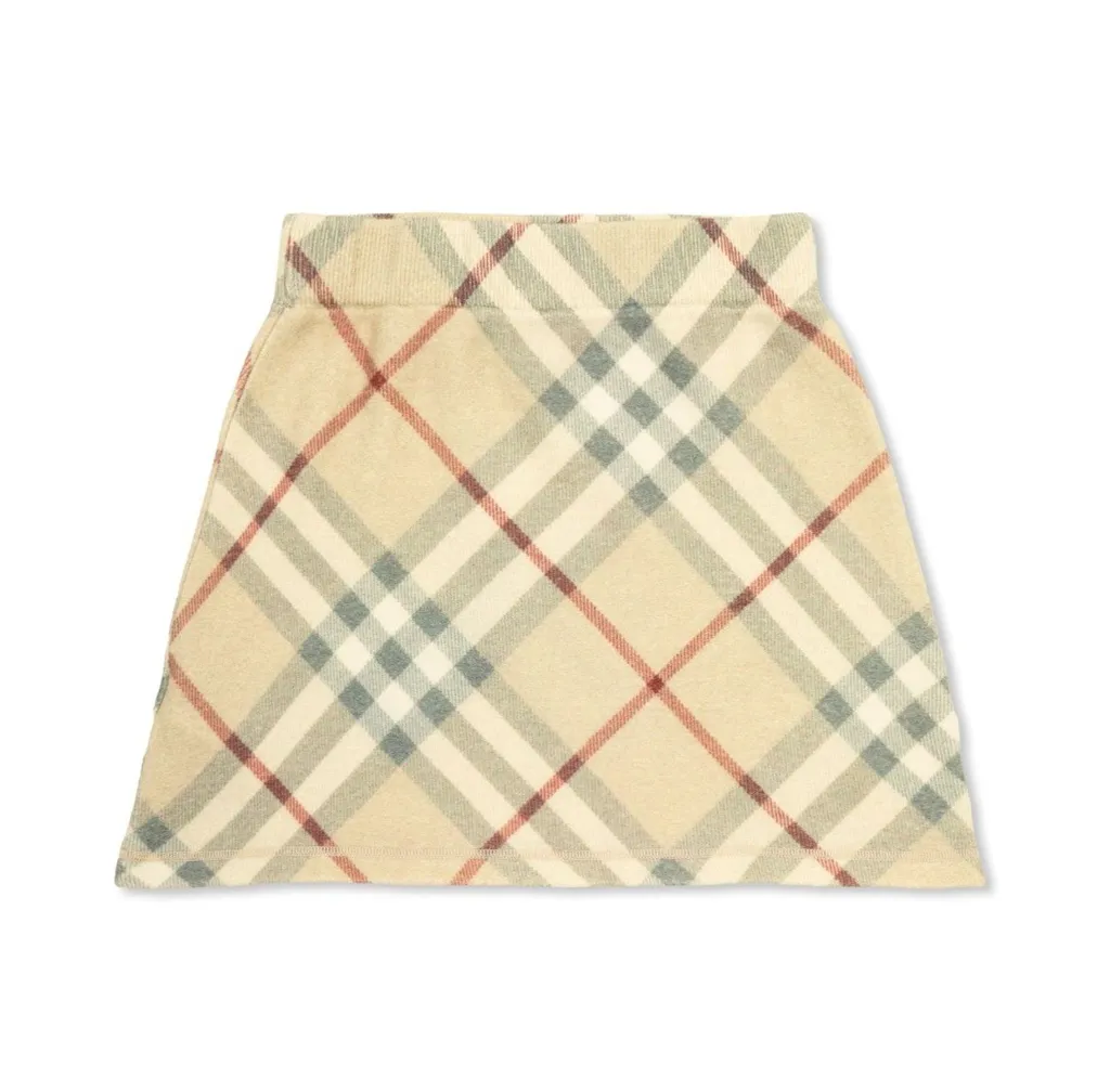 Burberry Kids Checked A-Line Skirt