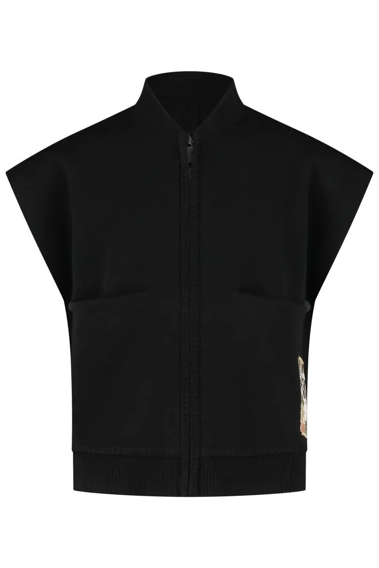 Burberry Kids Logo Patch Checked Zipped Vest