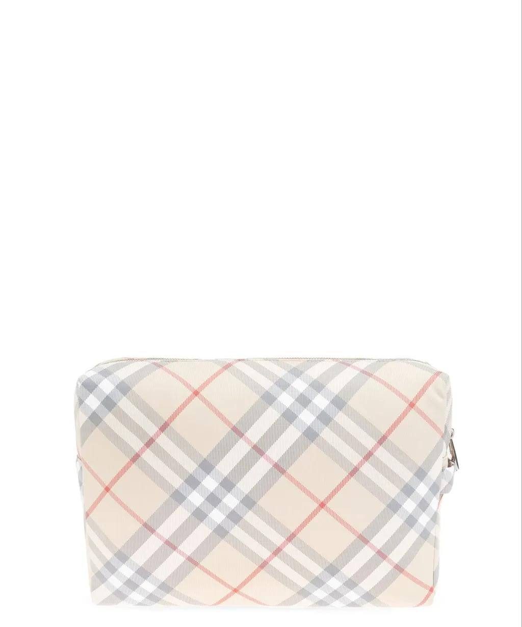 Burberry Kids Checked Zipped Changing Pouch