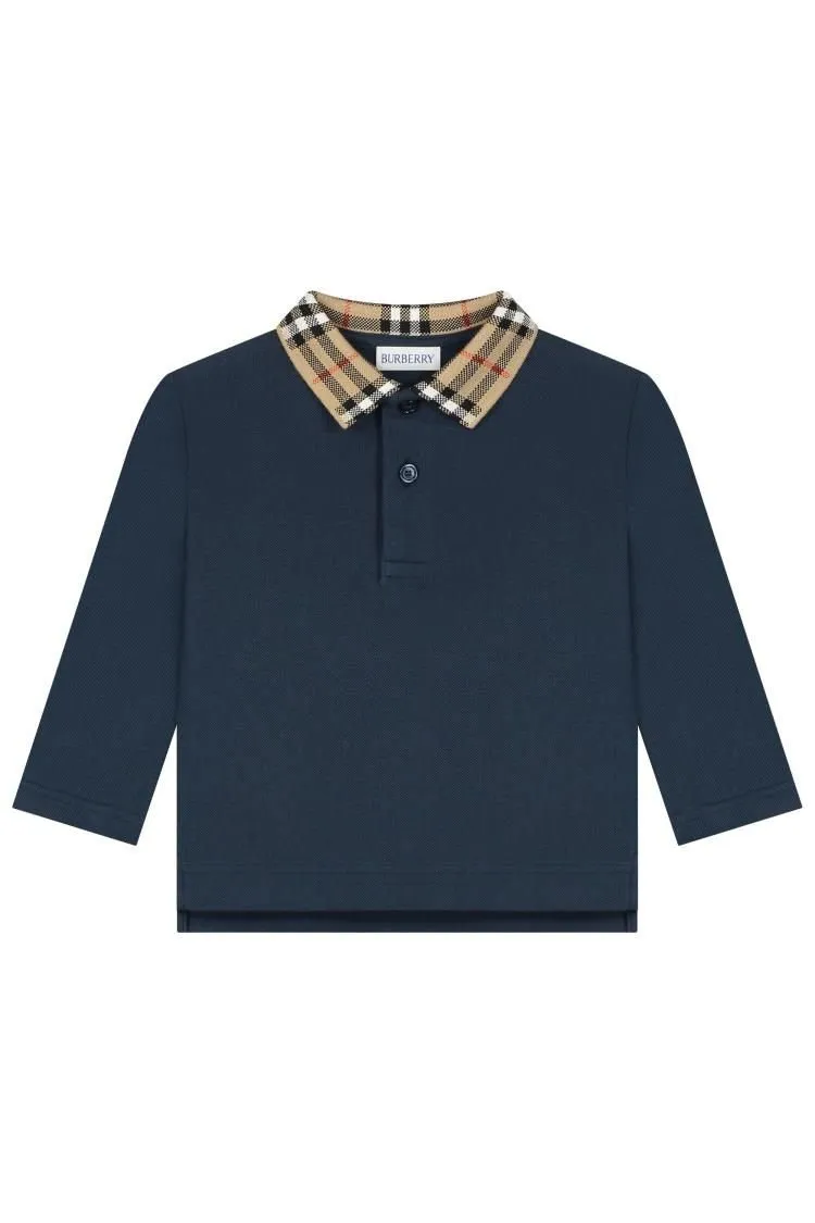 Burberry Kids Long-Sleeved Straight-Hem Polo Shirt