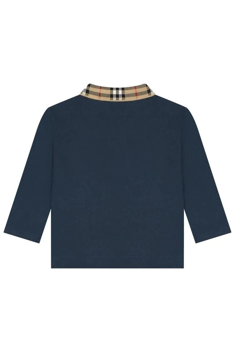 Burberry Kids Long-Sleeved Straight-Hem Polo Shirt
