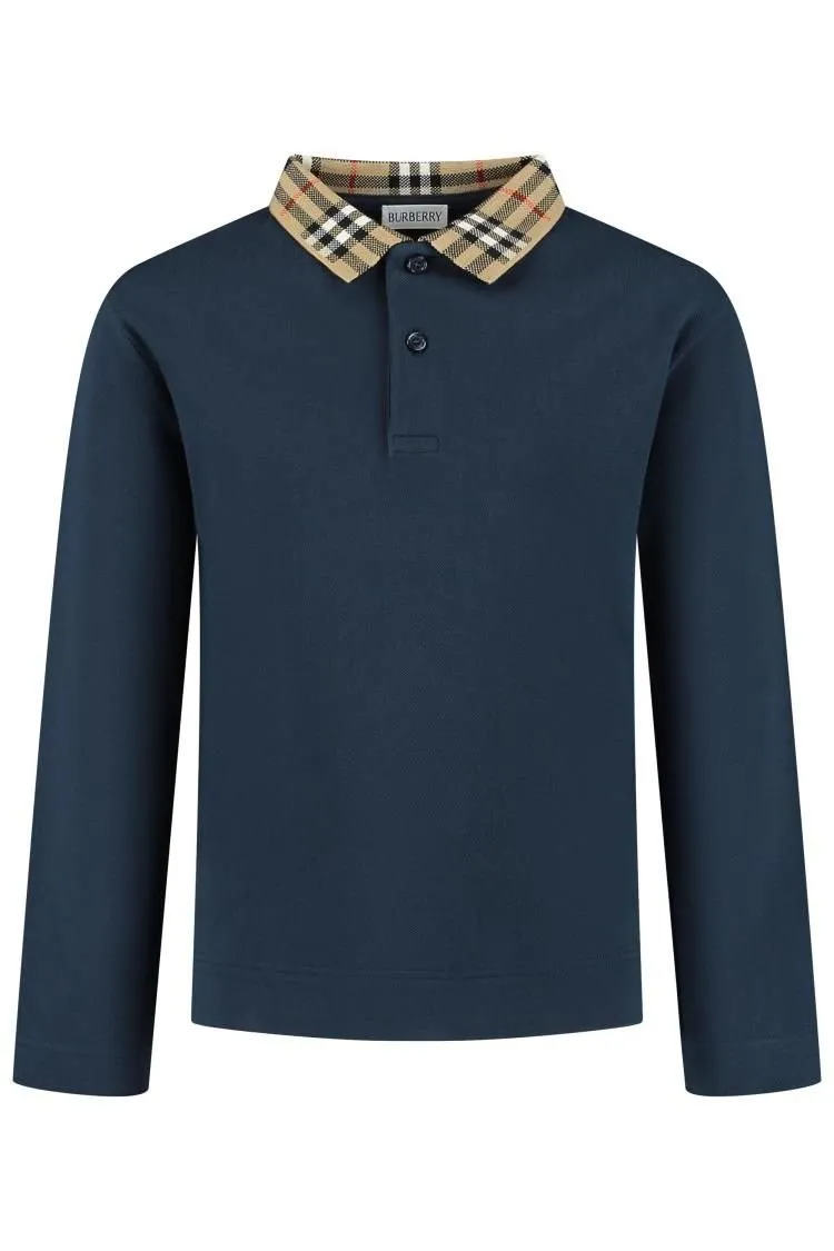 Burberry Kids Long-Sleeved Buttoned Polo Shirt