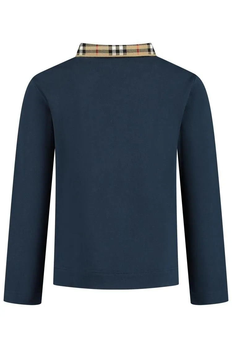 Burberry Kids Long-Sleeved Buttoned Polo Shirt