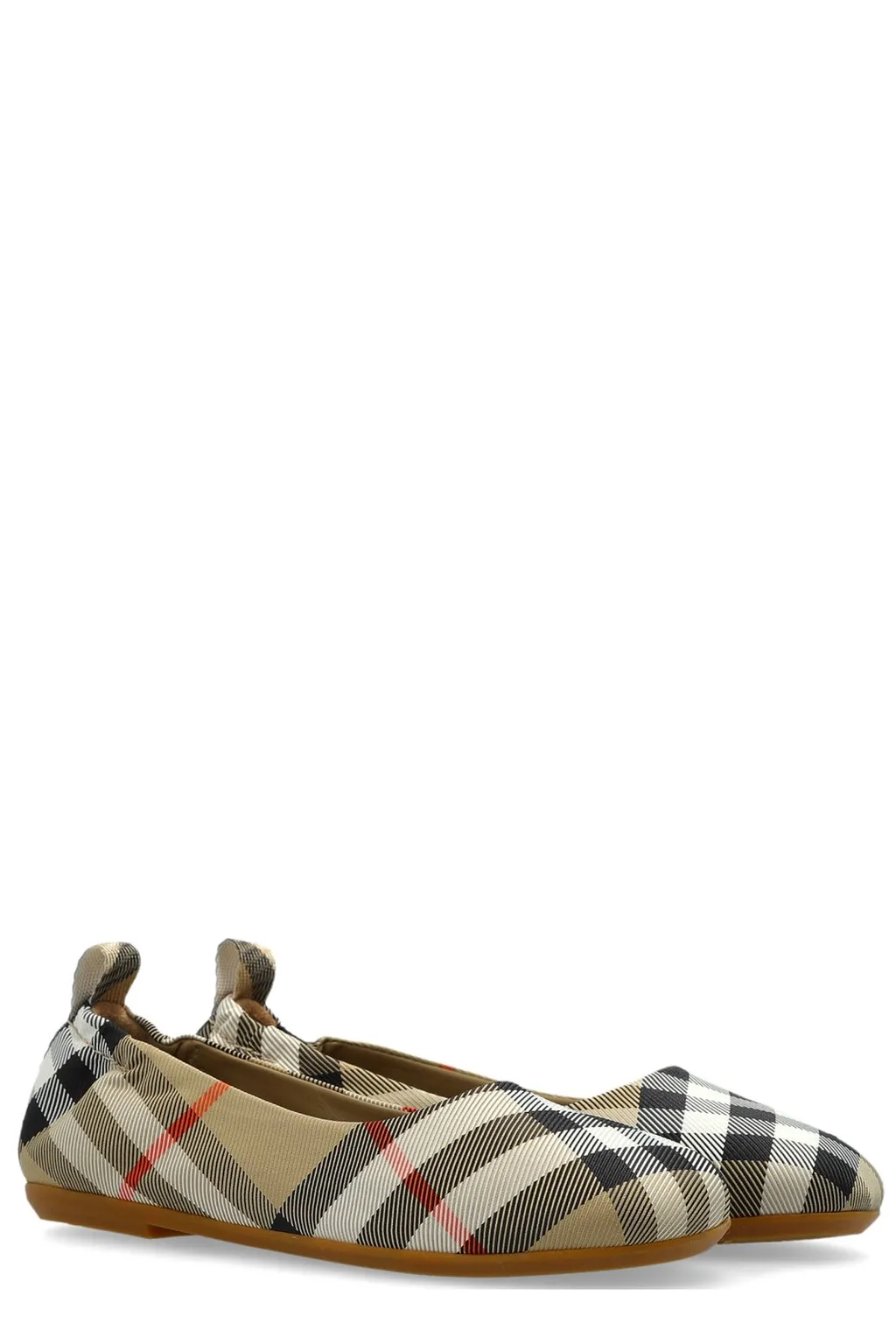 Burberry Kids Checked Slip-On Ballerinas