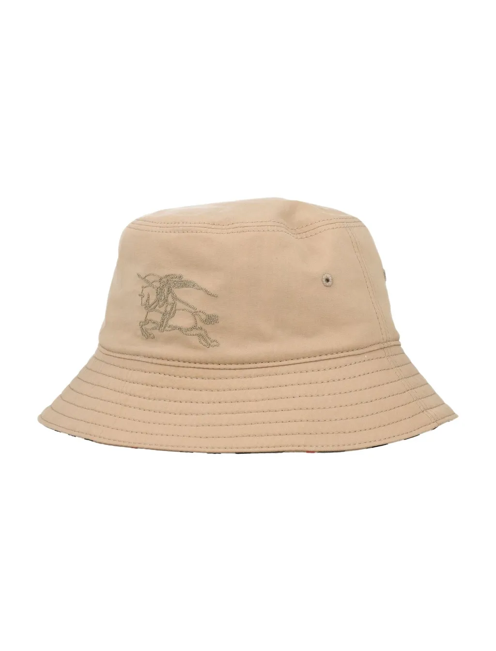 Burberry Kids Equestrian Knight Embroidered Reversible Bucket Hat