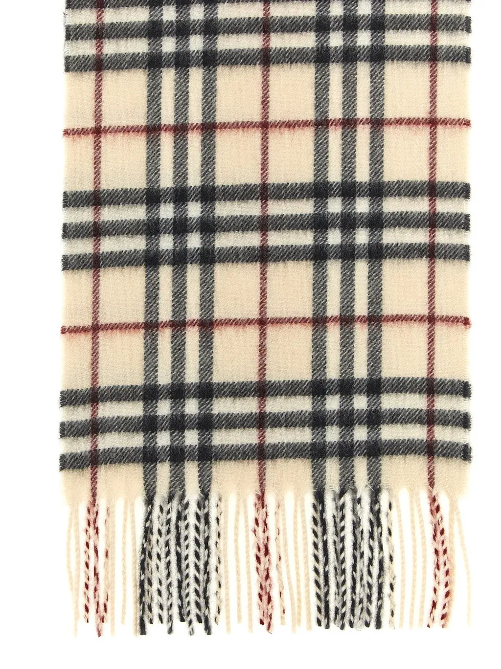 Burberry Kids Checked Fringed Edge Scarf