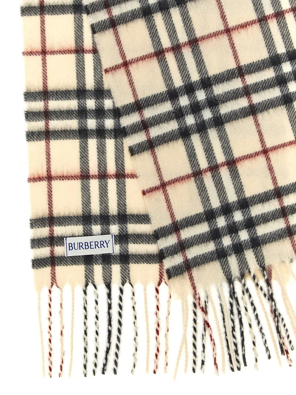 Burberry Kids Checked Fringed Edge Scarf