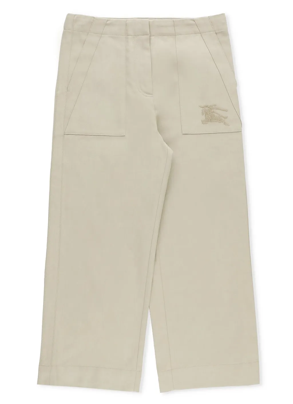 Burberry Kids Equestrian Knight-Embroidered Straight-Leg Trousers