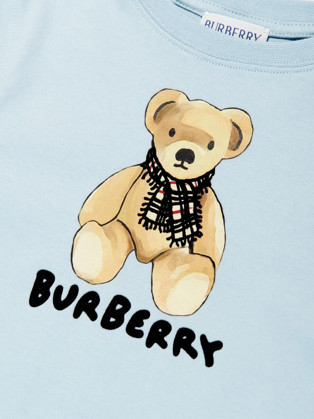 Burberry Kids Teddy Bear Printed Crewneck T-Shirt