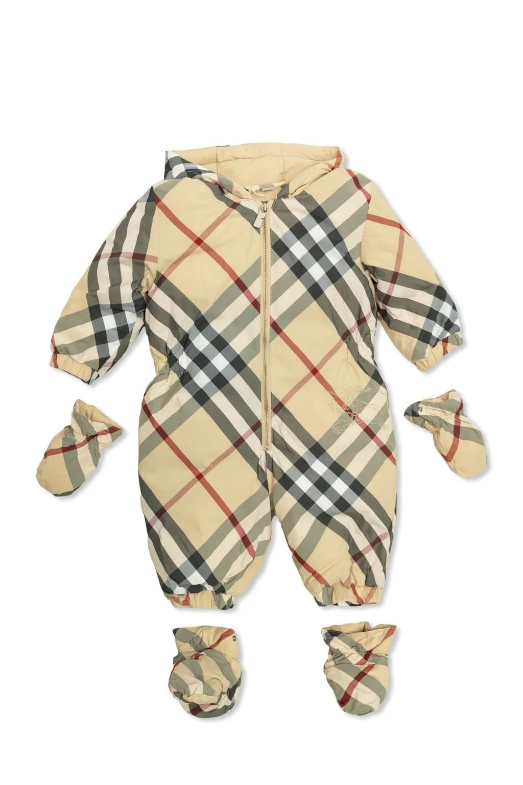 Burberry Kids Checked Down Overalls