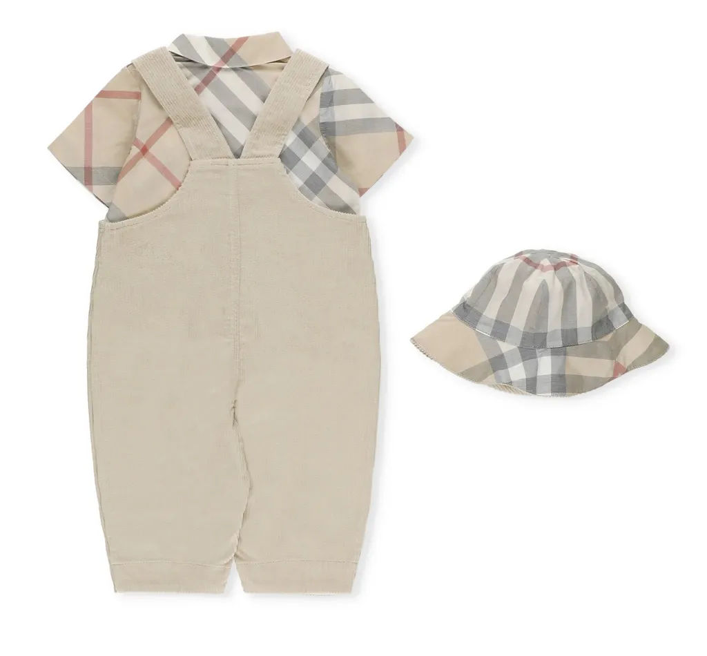 Burberry Kids Checked Three-Piece Baby Gift Set