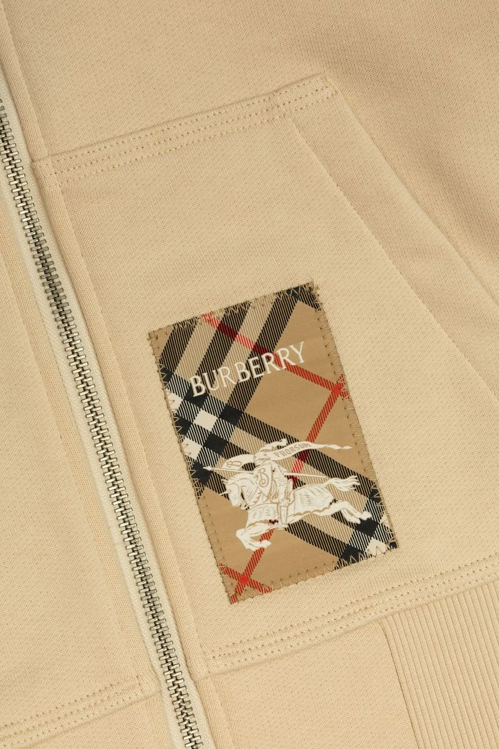 Burberry Kids Check Label Zip-Up Hoodie