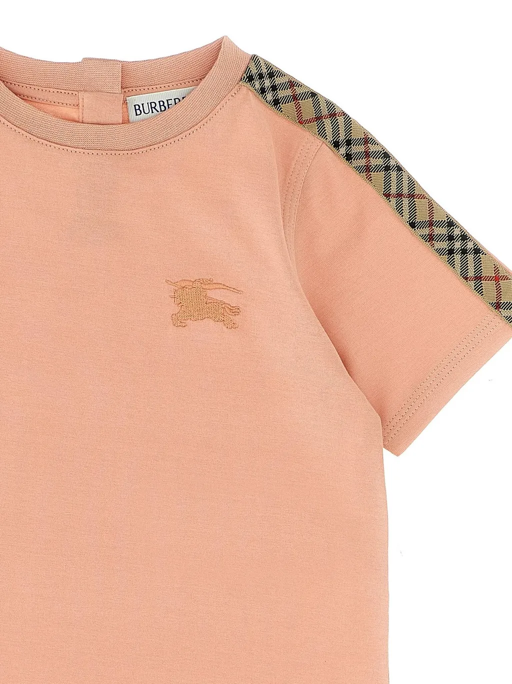 Burberry Kids Check Trim Crewneck T-Shirt