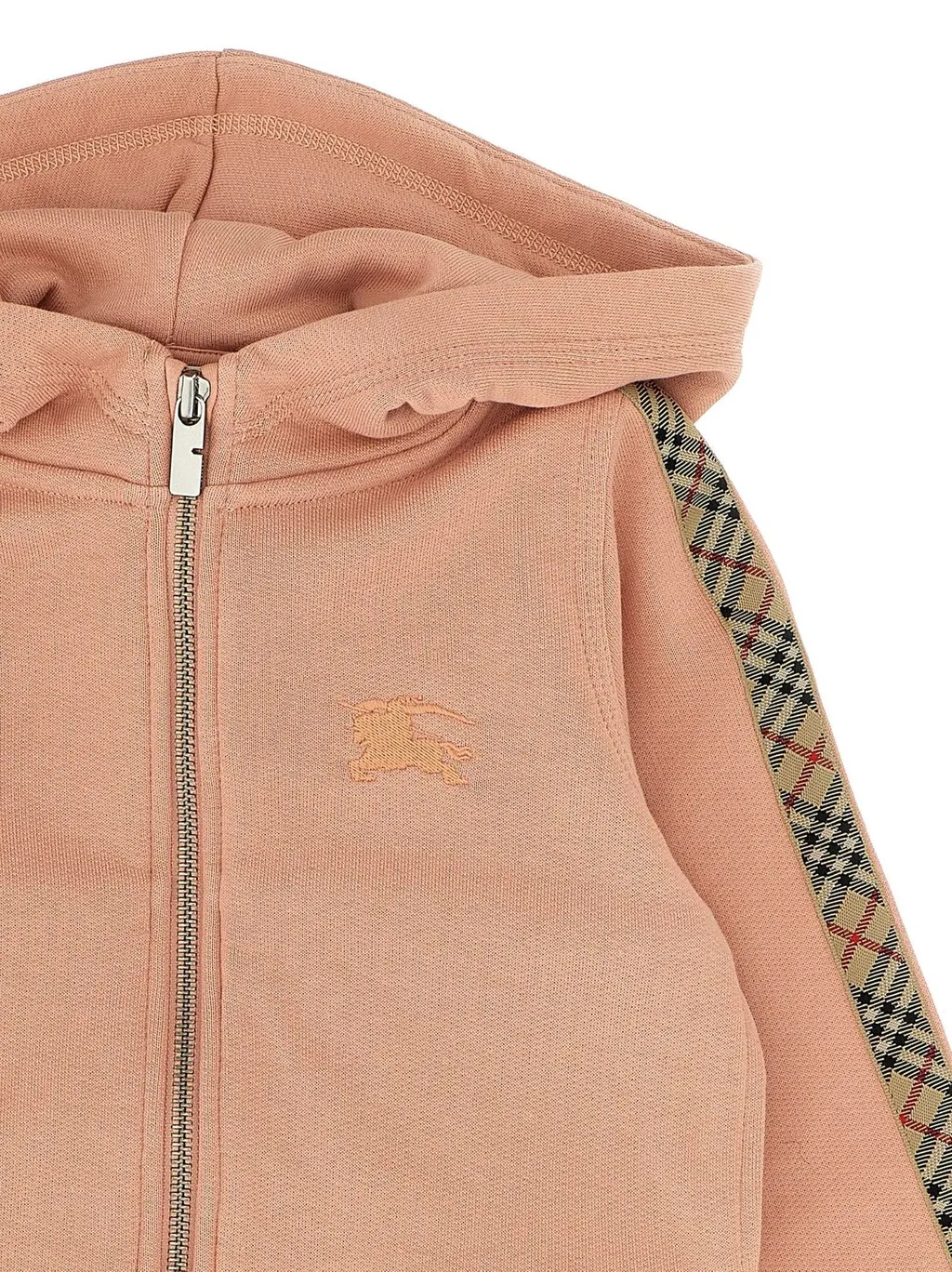 Burberry Kids Check Trim Zip-Up Hoodie