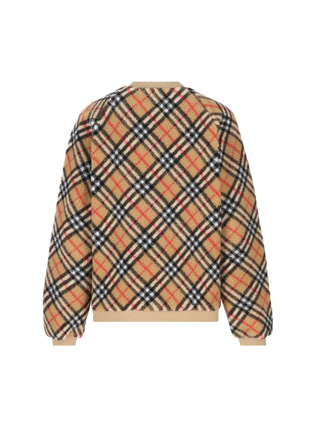 Burberry Kids Checked Crewneck Fleece Sweatshirt