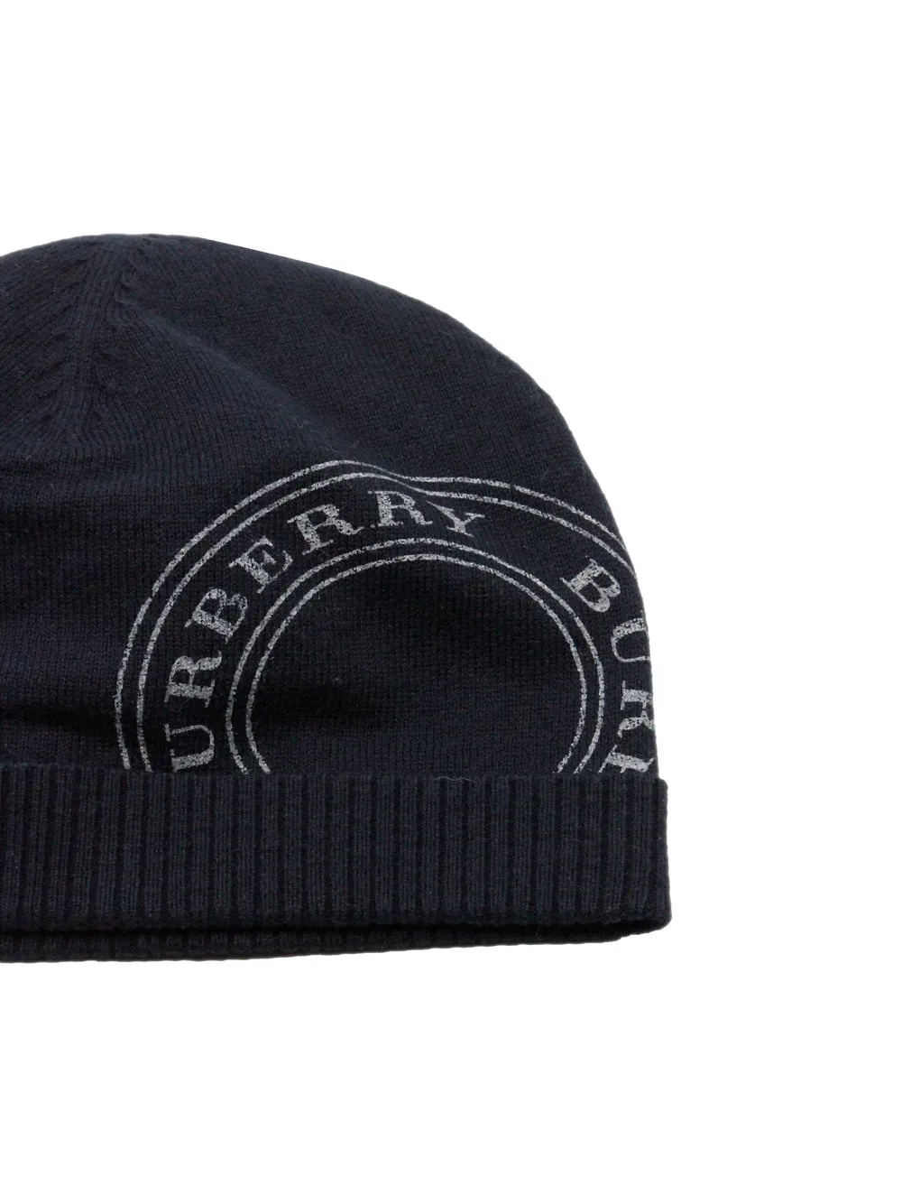 Burberry Kids Logo Printed Ribbed Beanie