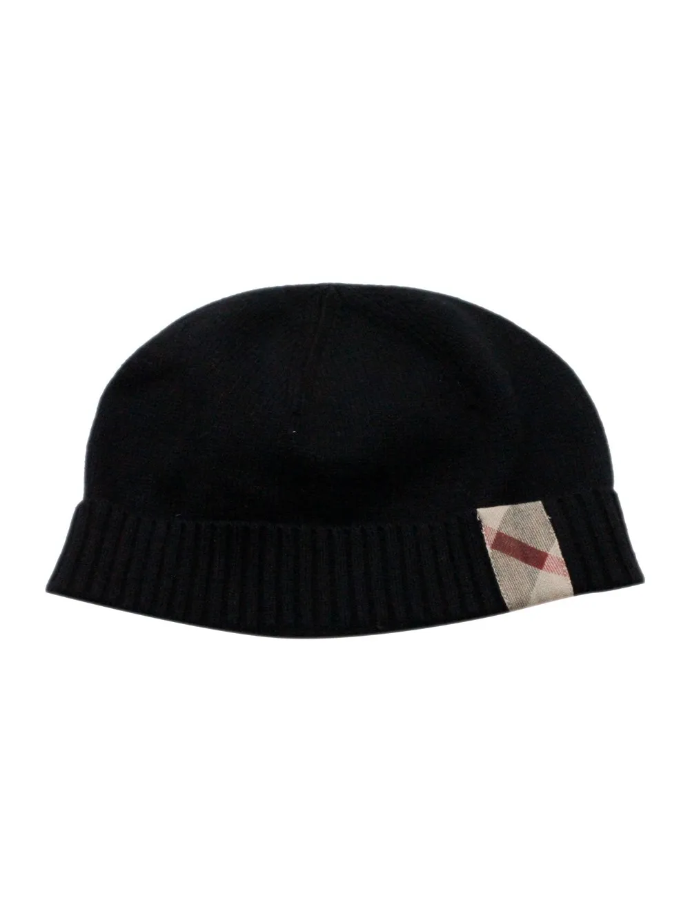 Burberry Kids Check Patch Ribbed Beanie