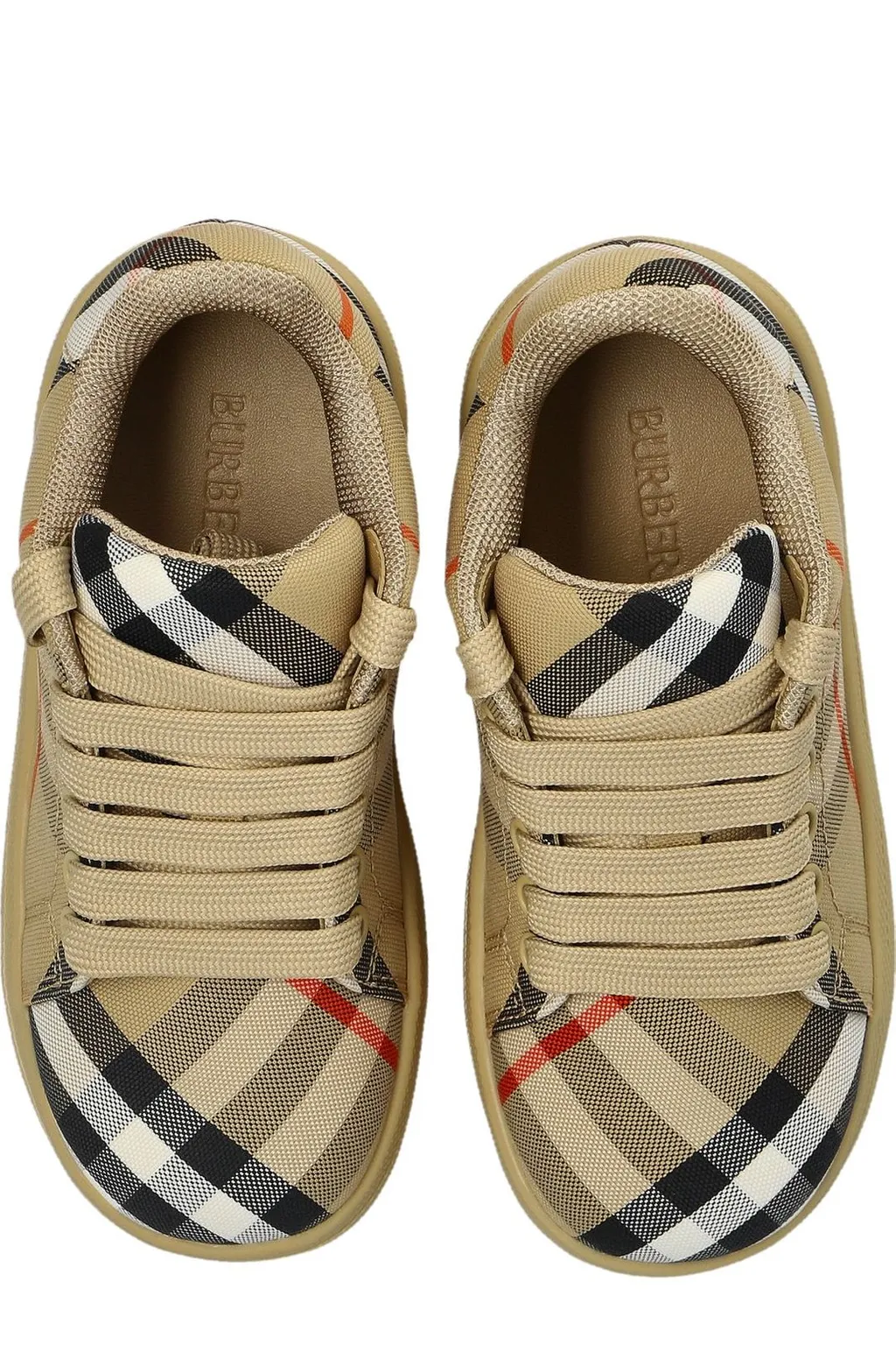Burberry Kids Checkered Lace-Up Sneakers