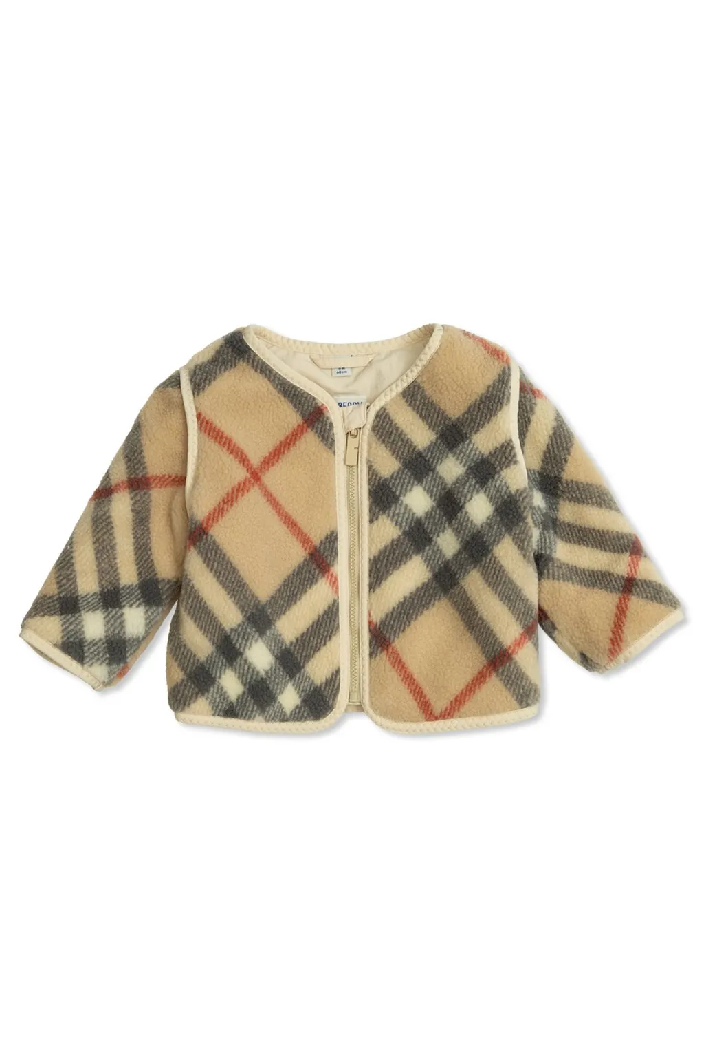 Burberry Kids Checked Zipped Fleece Jacket