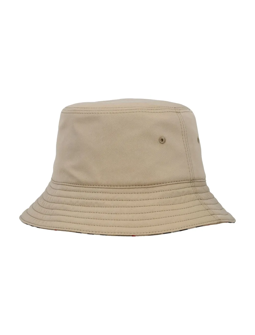 Burberry Kids Checked Eyelet Detailed Reversible Bucket Hat