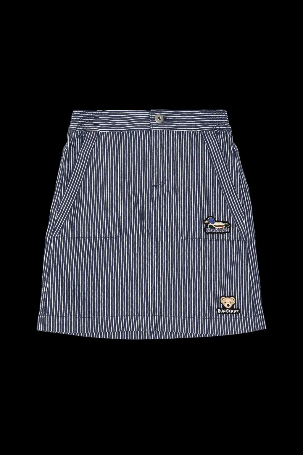 Burberry Kids Striped Logo Embroidered Skirt