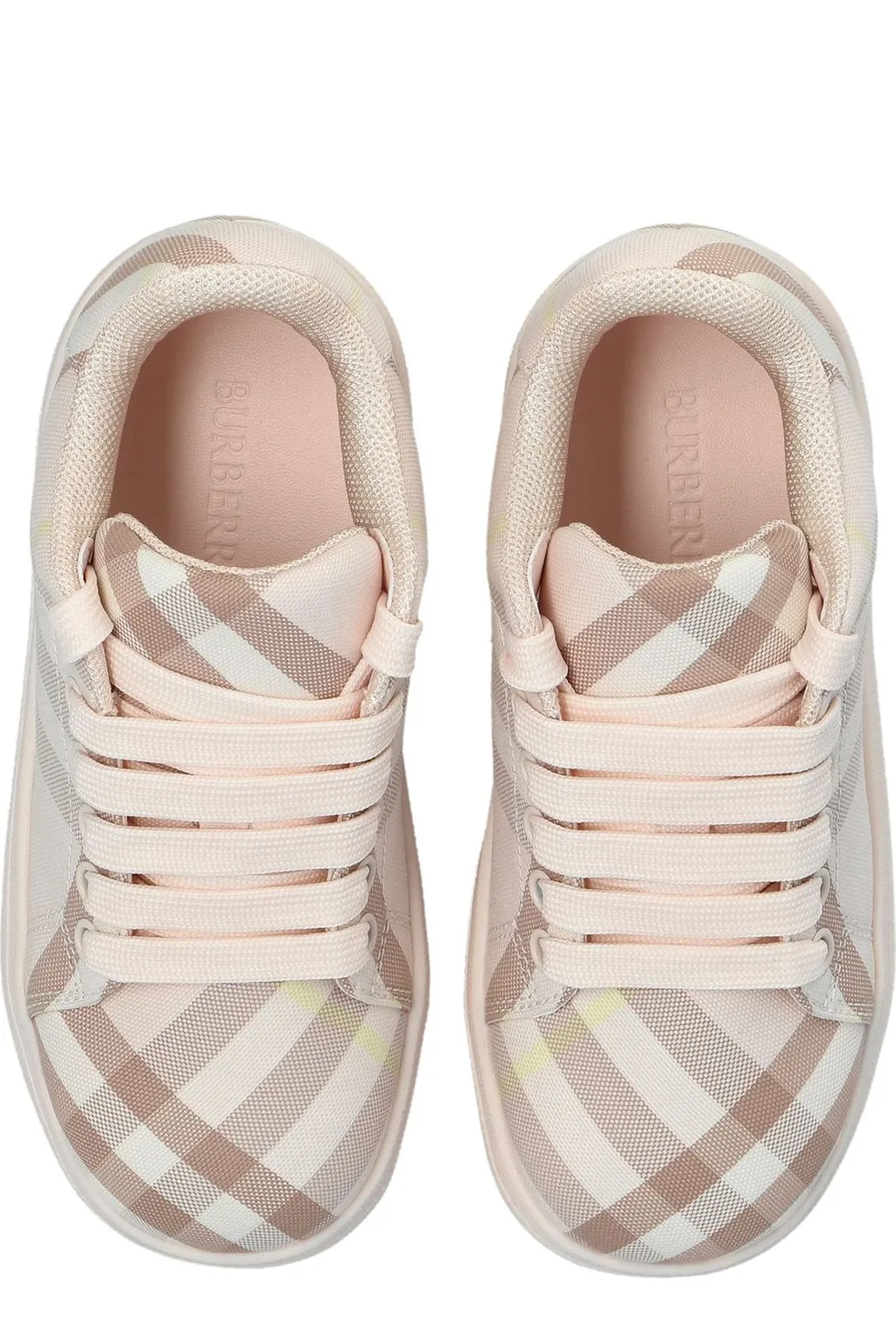Burberry Kids Checked Lace-Up Sneakers