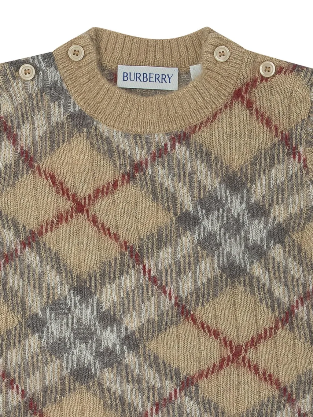 Burberry Kids Checked Crewneck Rompers