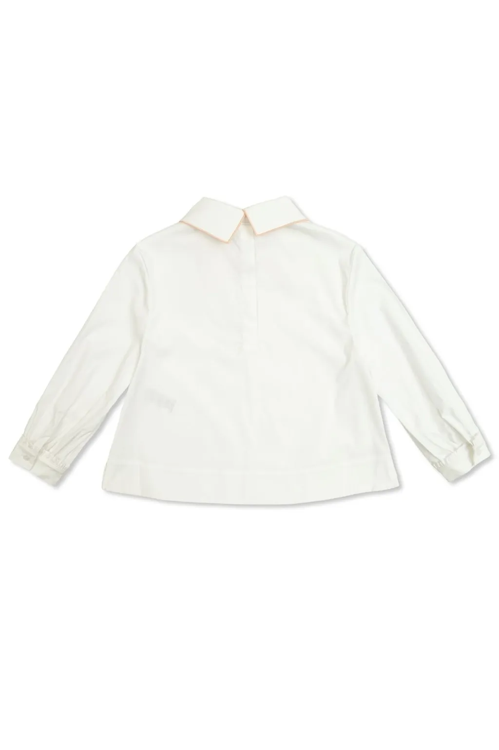Burberry Kids Long Sleeved Embroidered Collar Shirt