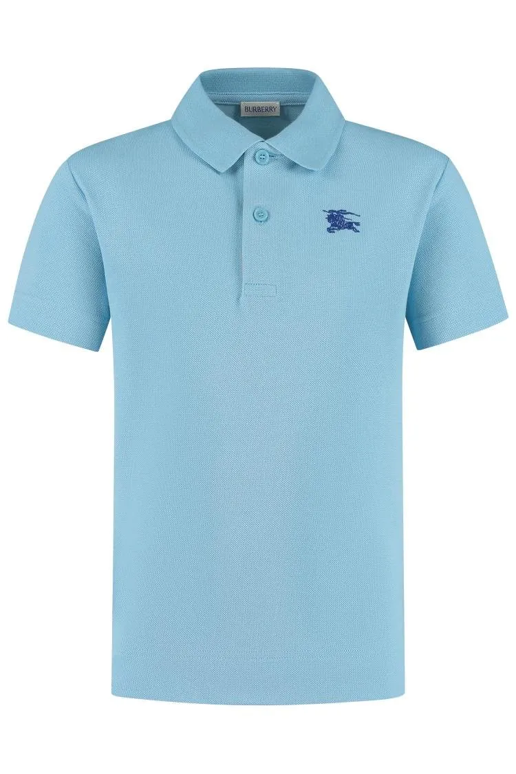 Burberry Kids Logo Embroidered Short Sleeved Polo Shirt