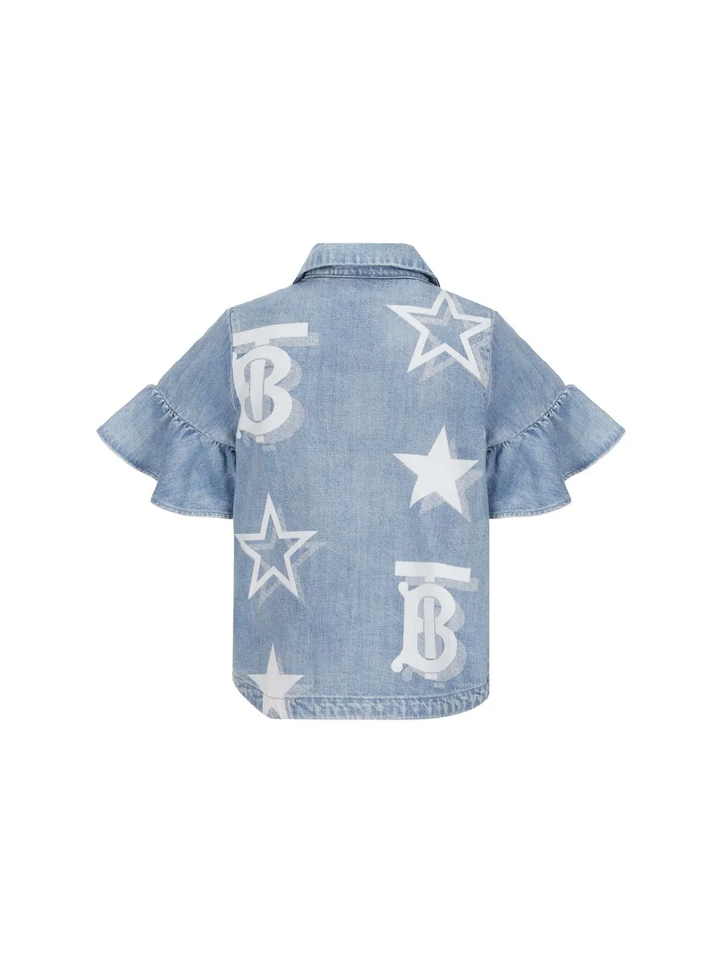 Burberry Kids Logo Star Detailed Denim Top