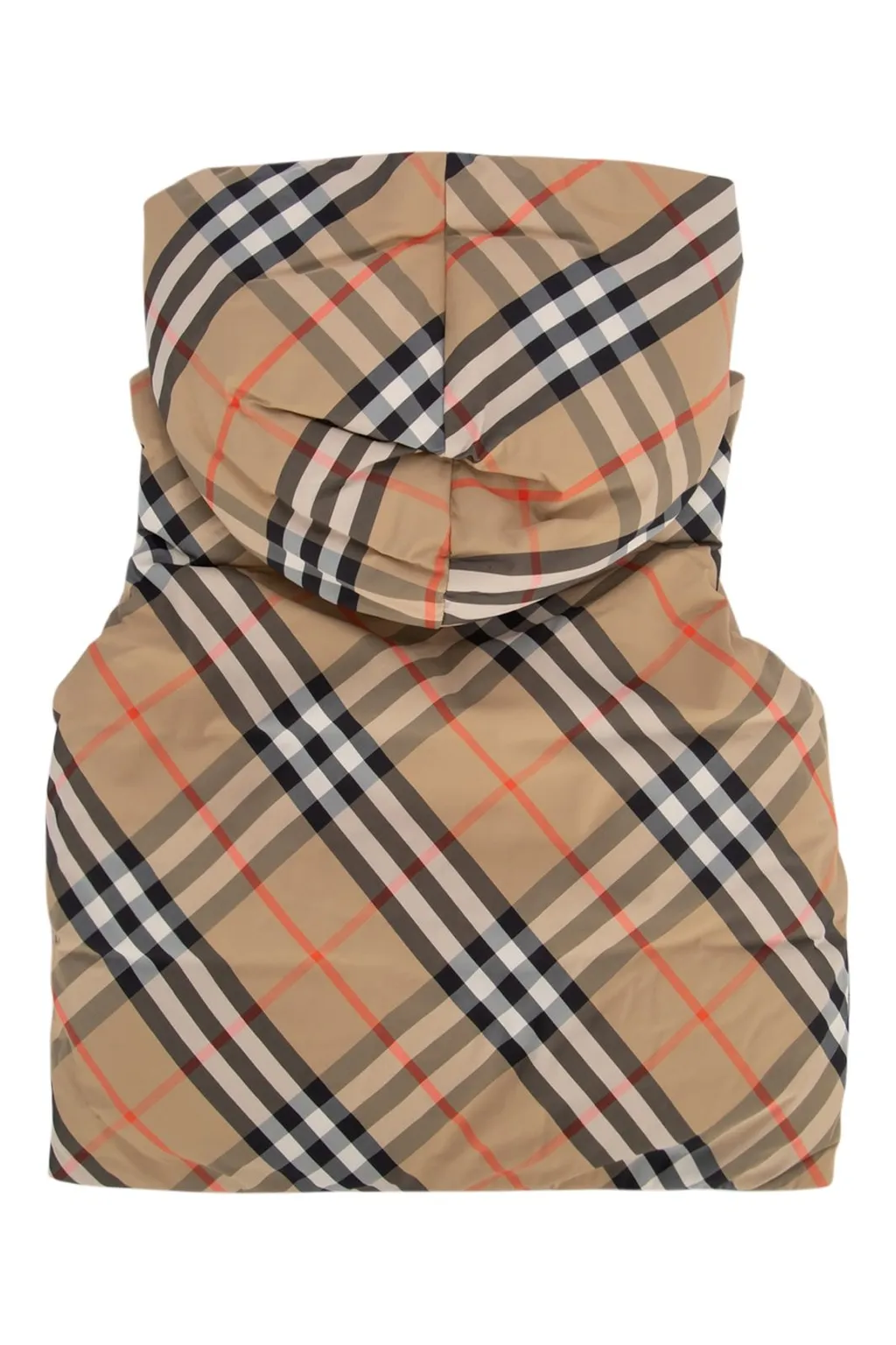 Burberry Kids Zipped Checked Hooded Puffer Gilet