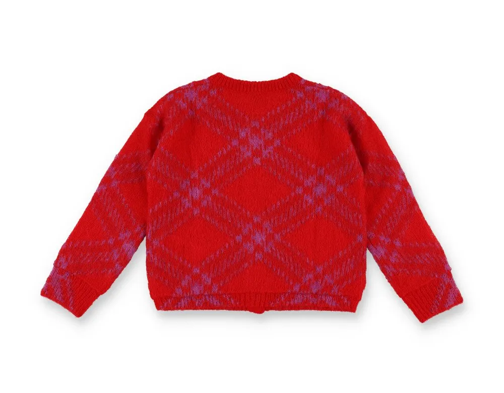 Burberry Kids Checkered Buttoned Cardigan